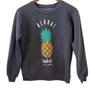 Billabong Waikiki Pineapple Sweatshirt In Gray Size XS